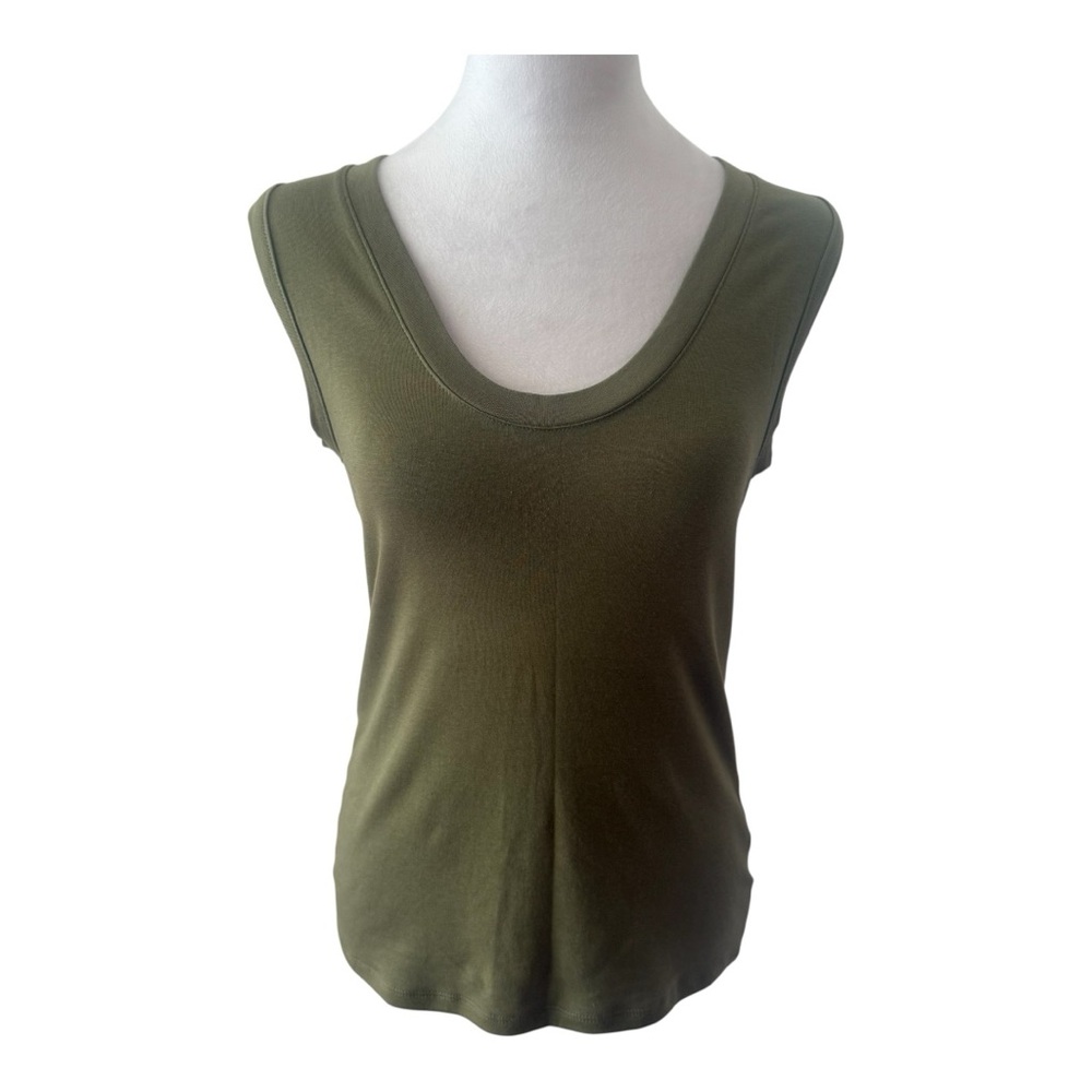 A New Day Green Fitted Sleeveless Tank Top